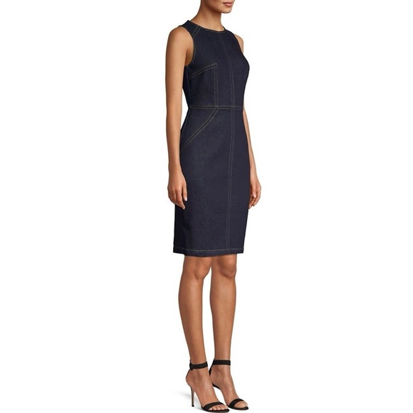 TRINA TURK Petit Rouge Dark Blue Sleeveless Denim Dress Size 8  MSRP $298.00‎ - Picture 2 of 10